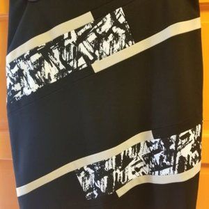 WHBM Skirt size 8 with Camel and B/W Design - EUC - Fashionable and Versatile